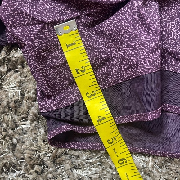 Athleta Womens Shorts Pink Printed Mesh Racer Run Mid Rise Elastic Waist 4" - Picture 5 of 8